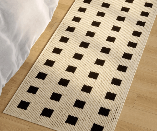 พรม MJHOMEDESIGNS BEDSIDE CARPET 61 ขนาด 60 X 180 ซม. ดำ-ครีม_2